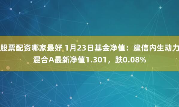 股票配资哪家最好 1月23日基金净值：建信内生动力混合A最新净值1.301，跌0.08%