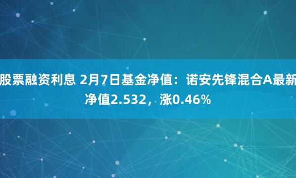 股票融资利息 2月7日基金净值：诺安先锋混合A最新净值2.532，涨0.46%