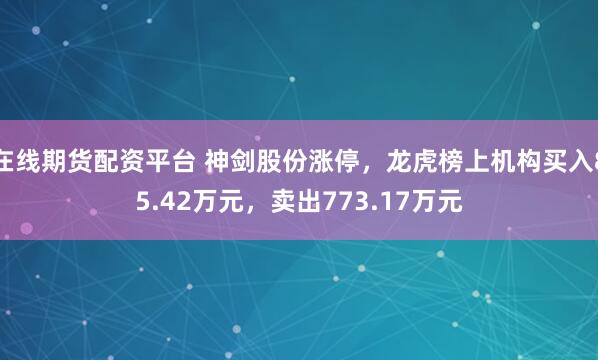 在线期货配资平台 神剑股份涨停，龙虎榜上机构买入85.42万元，卖出773.17万元