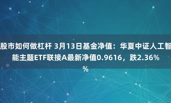 股市如何做杠杆 3月13日基金净值：华夏中证人工智能主题ETF联接A最新净值0.9616，跌2.36%